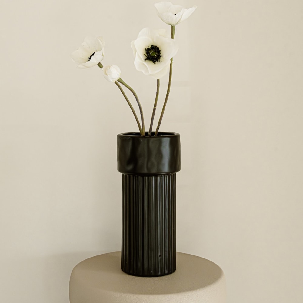Vase Keramik 23 x 11 cm, Schwarz - Maisons Du Monde
