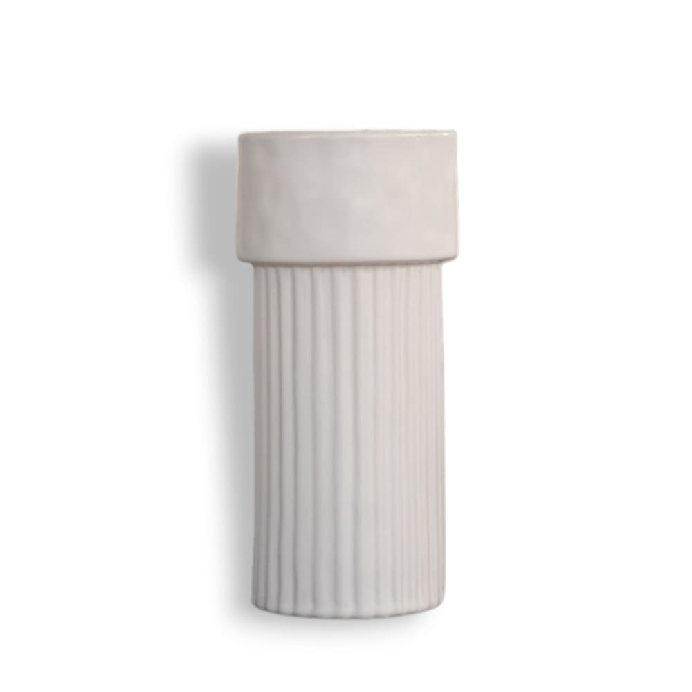 Indore Home Vase Keramik 23 x 11 cm, Weiß Weiß Keramik