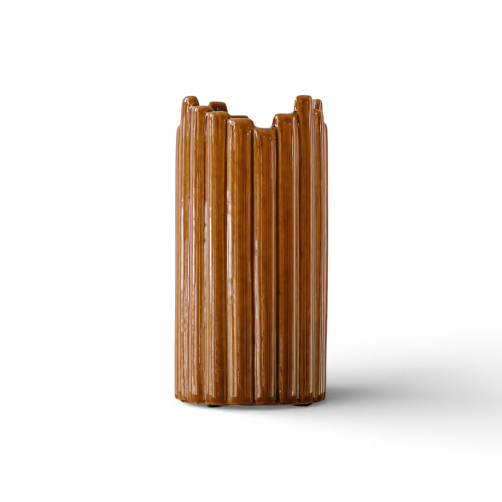 Indore Home Vase Keramik 19 x 10 cm, Braun Braun Keramik