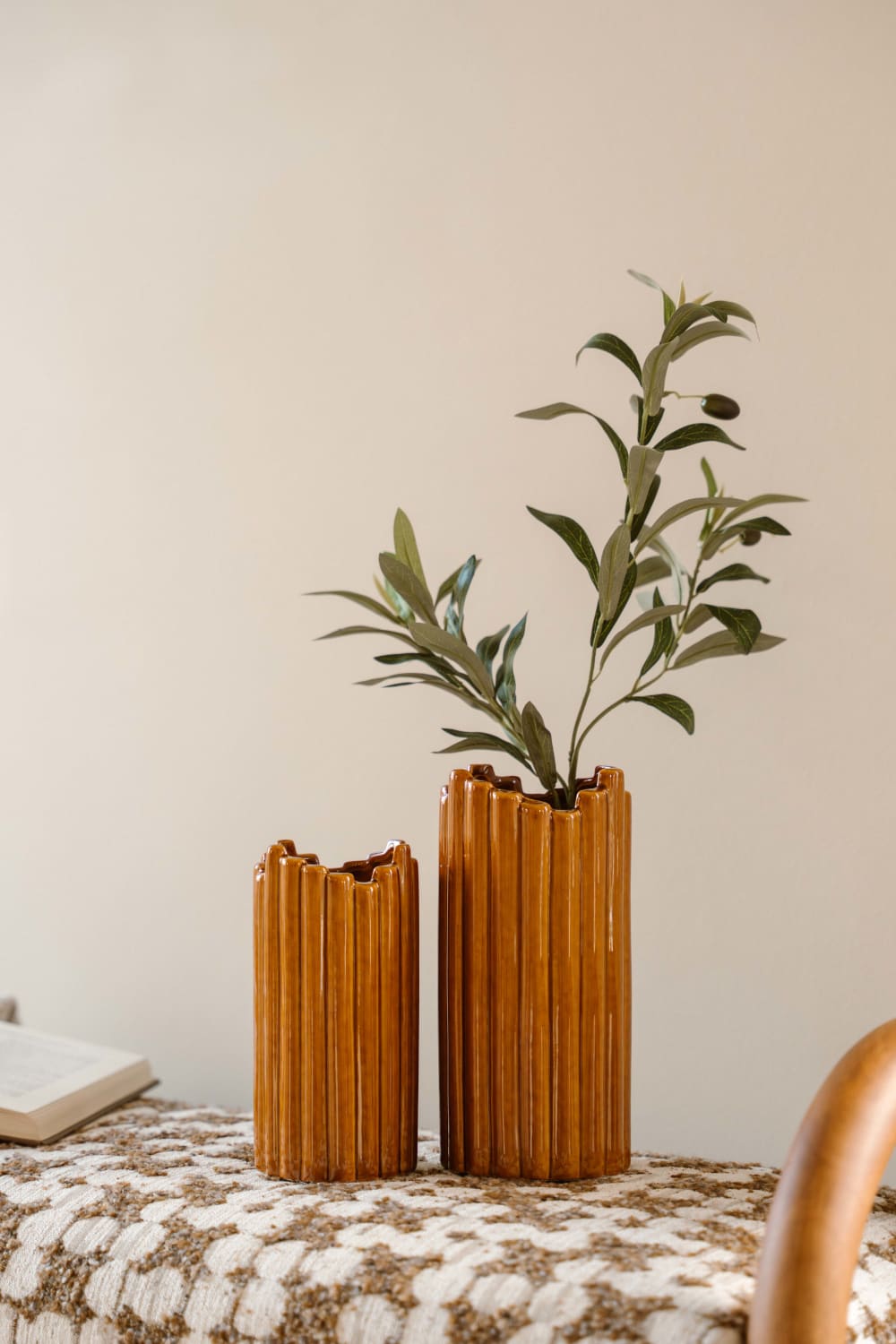 Vase Keramik 19 x 10 cm, Braun - Maisons Du Monde
