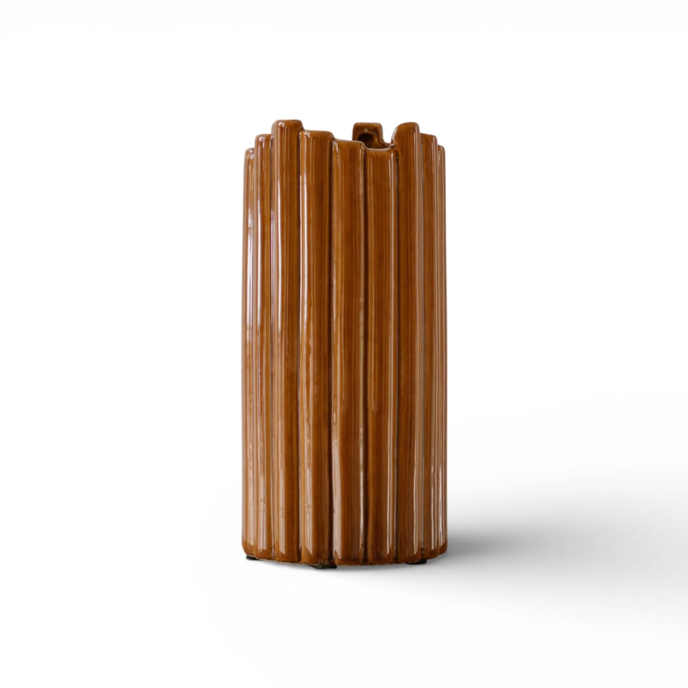 Indore Home Vase Keramik 23 x 11 cm, Braun Braun Keramik