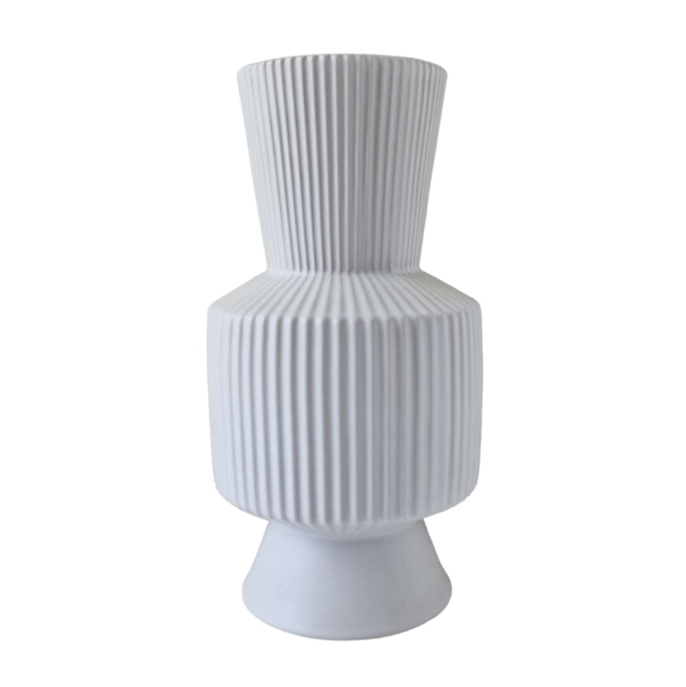 Indore Home Vase Keramik 25 x 20 cm, Weiß Weiß Keramik