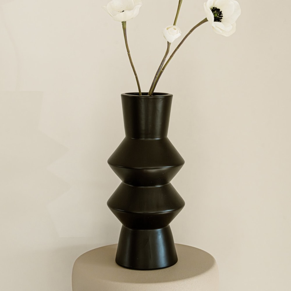 Vase Keramik 31 x 14 cm, Schwarz - Maisons Du Monde