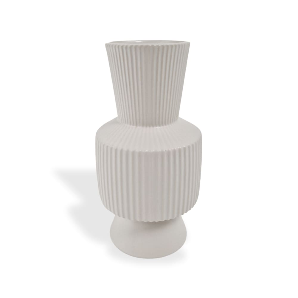 Indore Home Vase Keramik 21 x 11 cm, Weiß Weiß Keramik