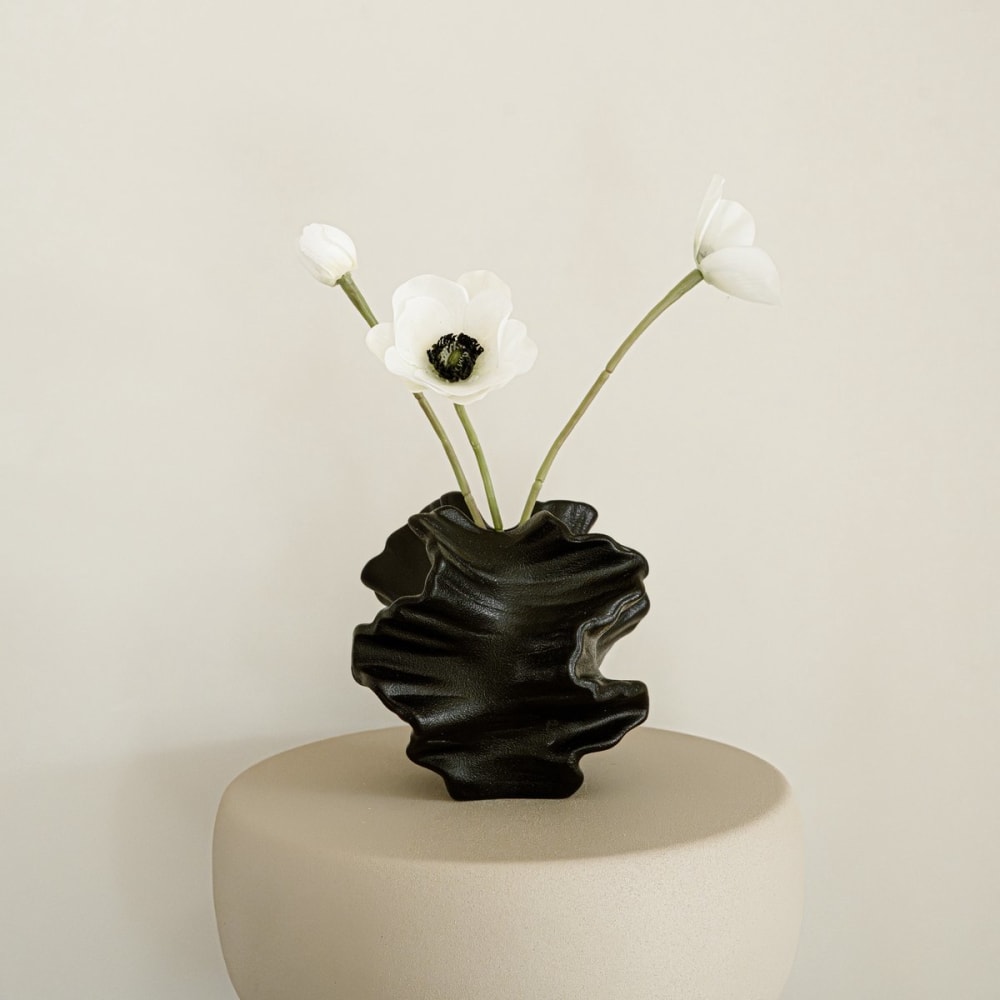 Vase Keramik 14 x 15 cm, Schwarz - Maisons Du Monde