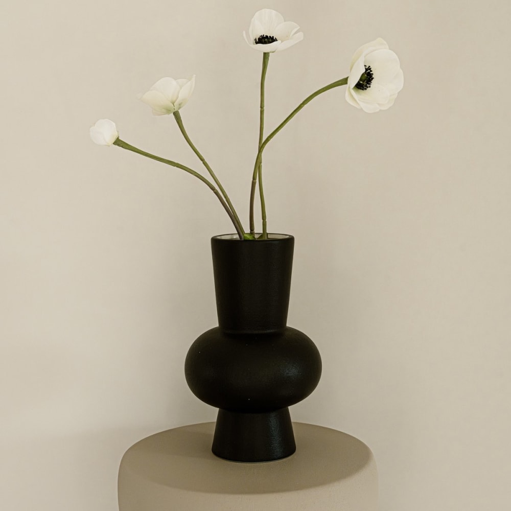 Vase Keramik 21 x 14 cm, Schwarz - Maisons Du Monde
