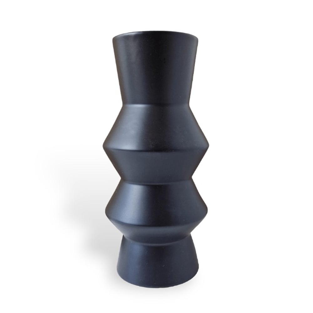 Indore Home Vase Keramik 26 x 12 cm, Schwarz Schwarz Keramik