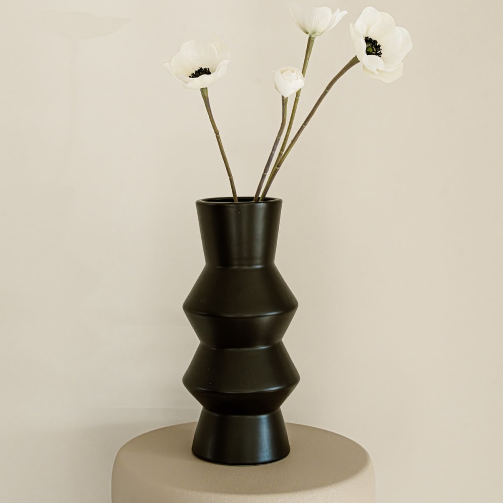 Vase Keramik 26 x 12 cm, Schwarz - Maisons Du Monde