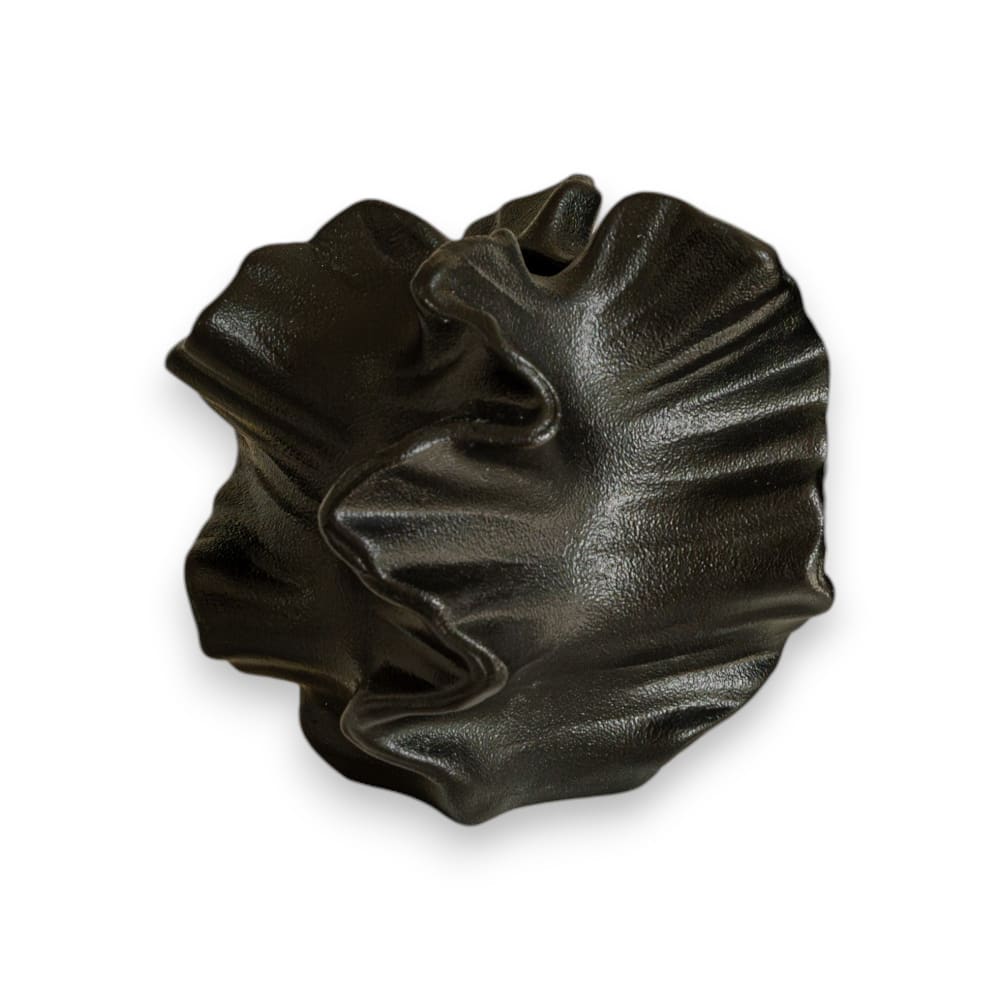 Indore Home Vase Keramik 17 x 20 cm, Schwarz Schwarz Keramik