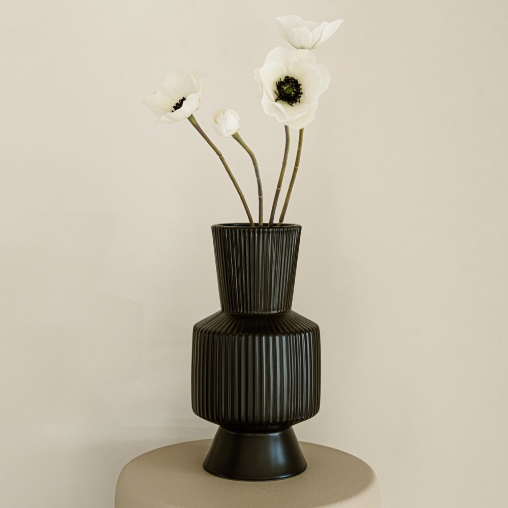 Vase Keramik 25 x 20 cm, Schwarz - Maisons Du Monde
