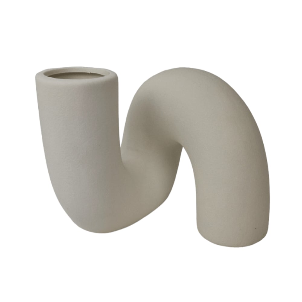 Indore Home Vase Keramik 14 x 16 cm, Weiß Weiß Keramik