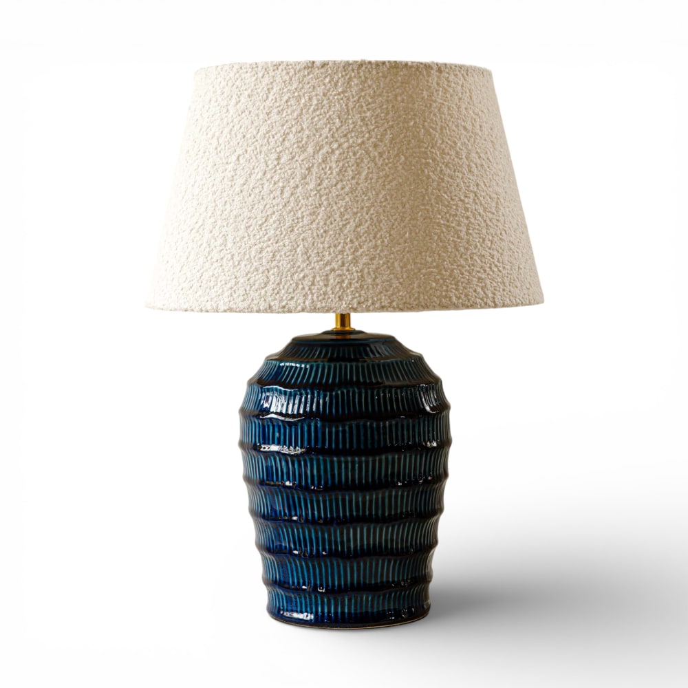 Indore Home Tischlampe 38 x 52 cm, Blau Blau Keramik