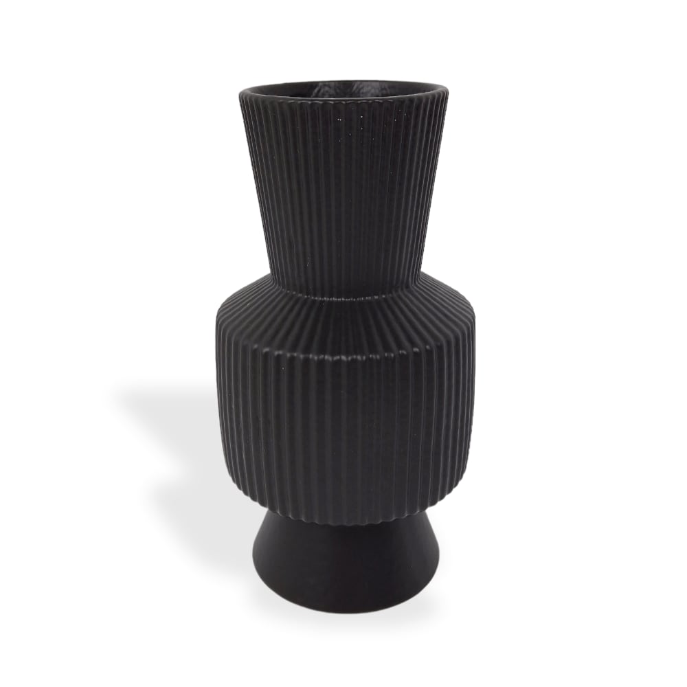 Indore Home Vase Keramik 21 x 11 cm, Schwarz Schwarz Keramik