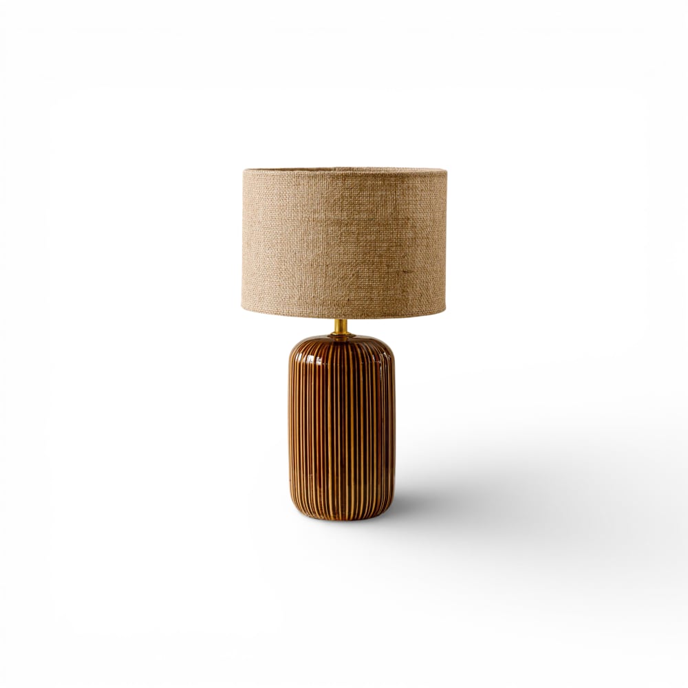 Indore Home Tischlampe 23 x 39 cm, Braun Braun Keramik