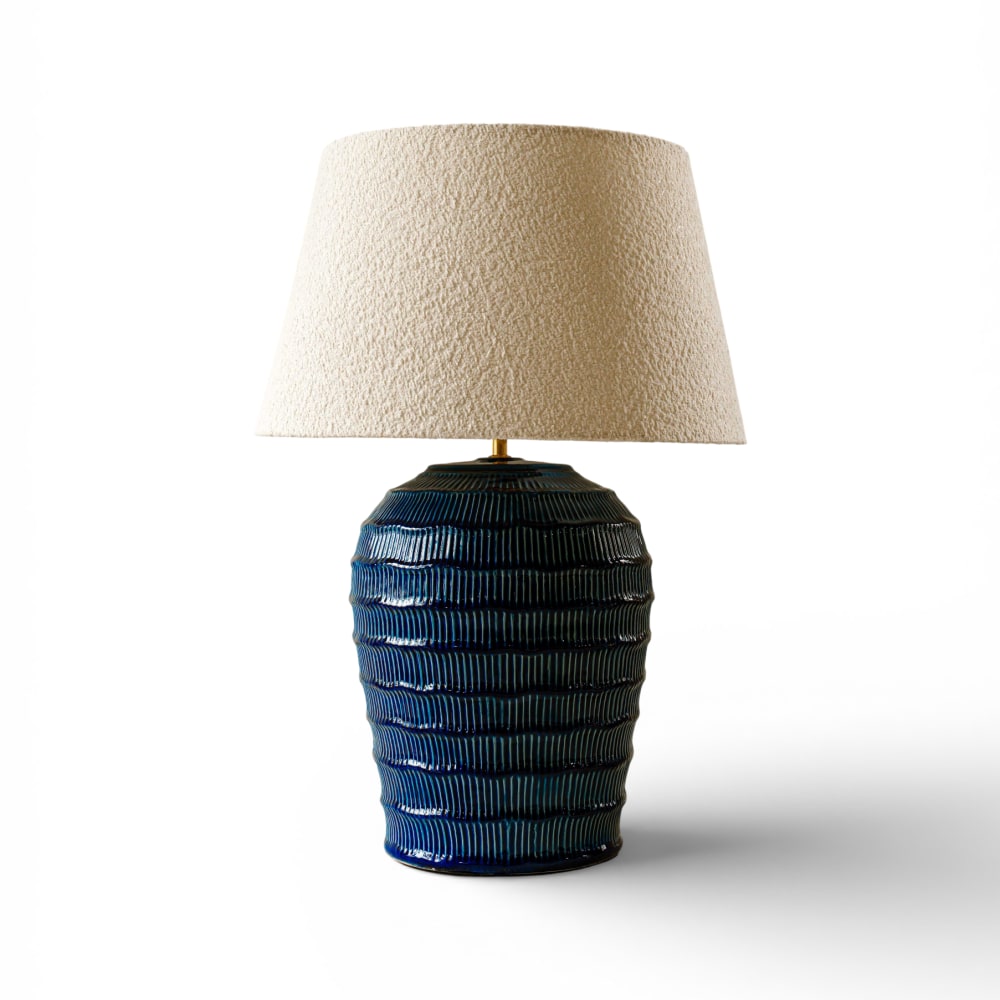 Indore Home Tischlampe 50 x 73 cm, Blau Blau Keramik
