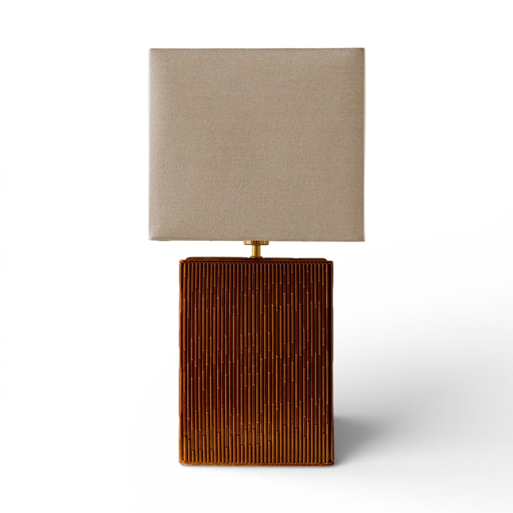 Indore Home Tischlampe 36 x 71 cm, Braun Braun Keramik