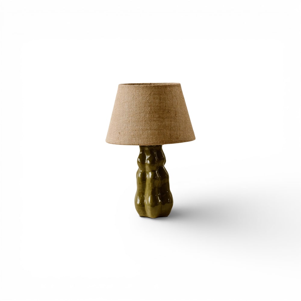 Indore Home Tischlampe 24 x 37 cm, Grün Grün Keramik