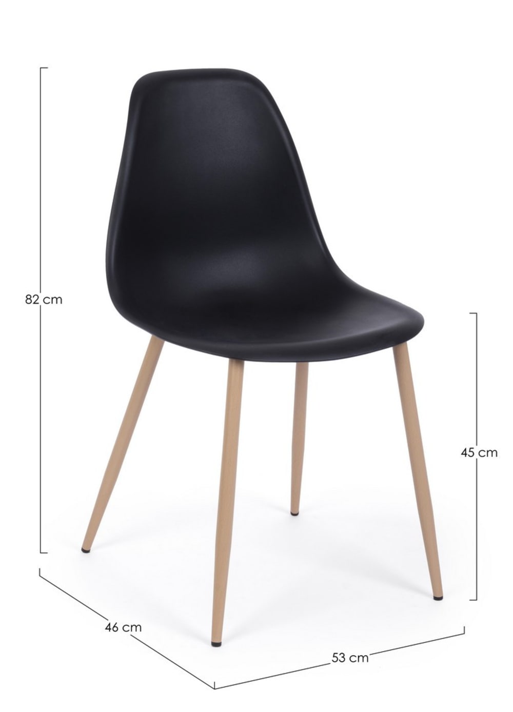 Set 6 chaises polycarbonate noires