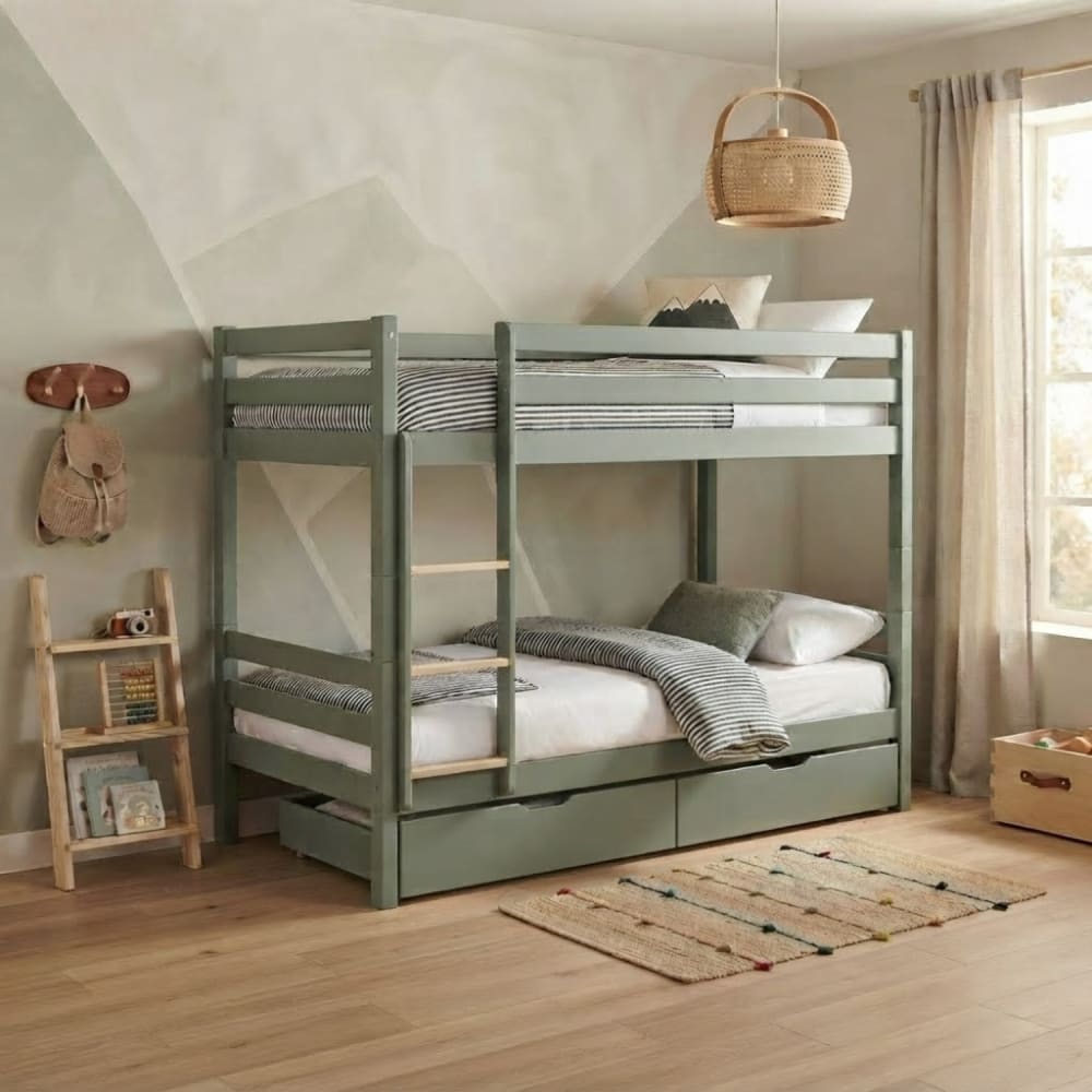 Lit superposés pour enfant 190x90cm vert