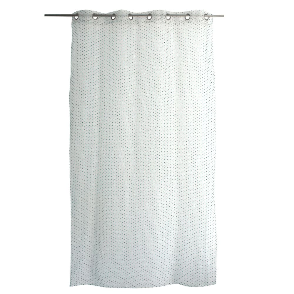Voilage plumetis en organza blanc et vert foncé 140 x 240 cm — vue 3