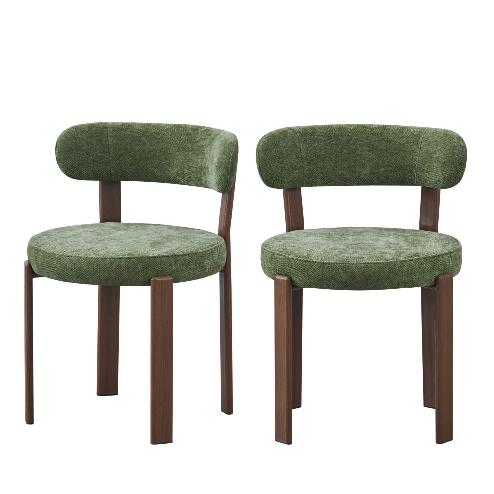 Lot de 2 chaises en tissu - bois
