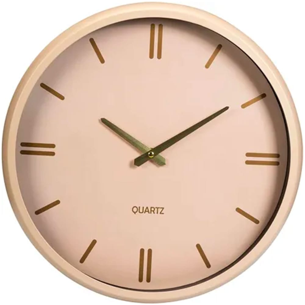 Horloge murale ronde beige rosé et doré 38x38cm Horloge murale ronde beige rosé et doré 38x38cm