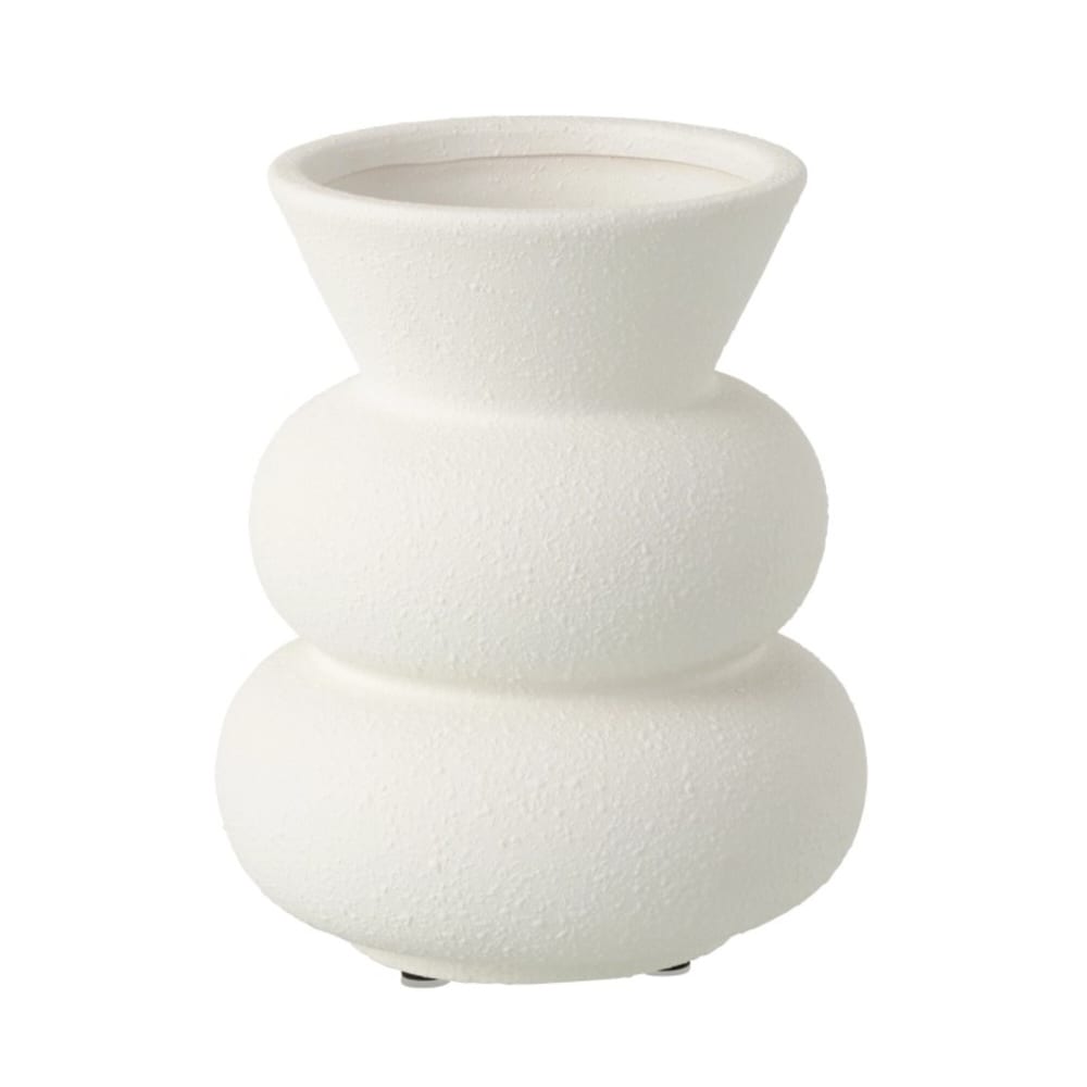 Vase cône en céramique blanc 20.5x20.5x24.5 cm Vase cône en céramique blanc 20.5x20.5x24.5 cm