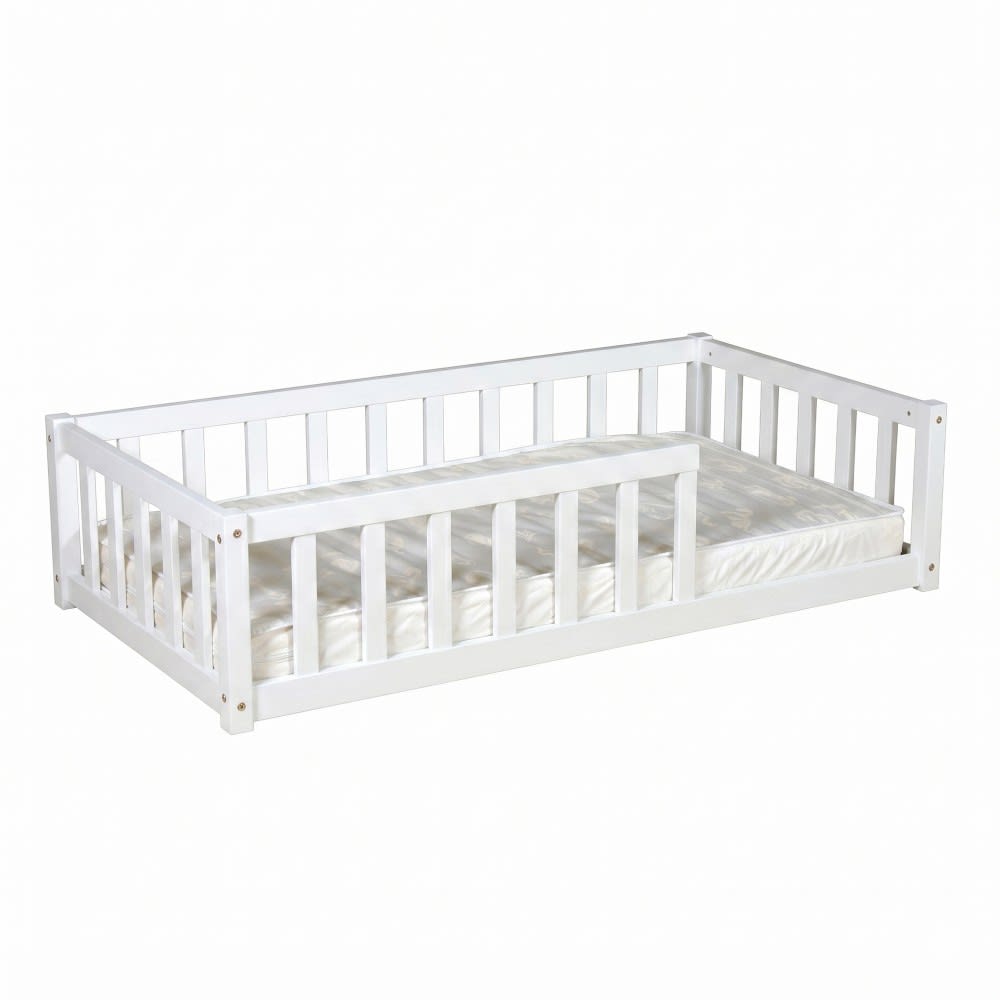 Lit en pin avec matelas blanc 70x140 cm