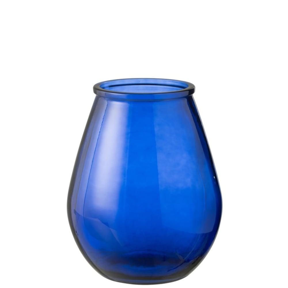 vase en verre bleu foncé