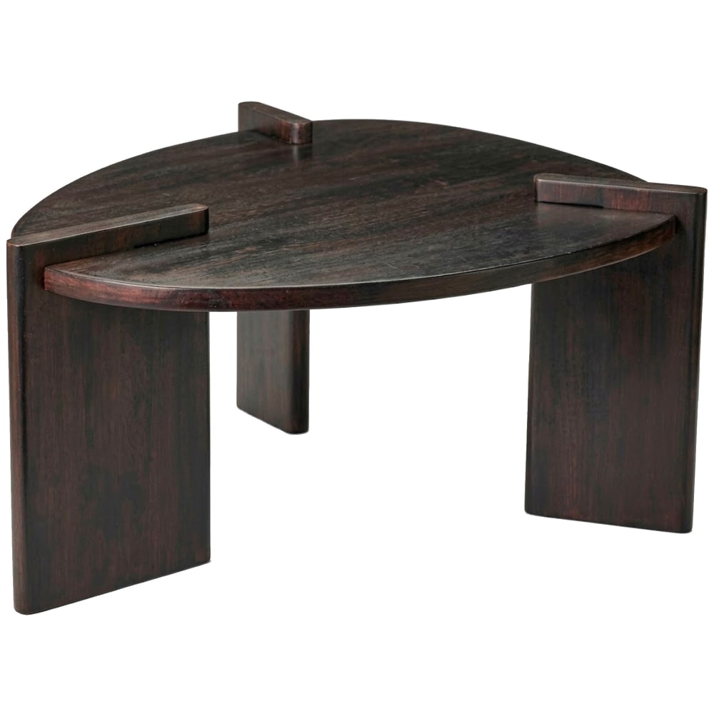 Table basse ovale design en bois de manguier 62.5x50.5x31cm Table basse ovale design en bois de manguier 62.5x50.5x31cm