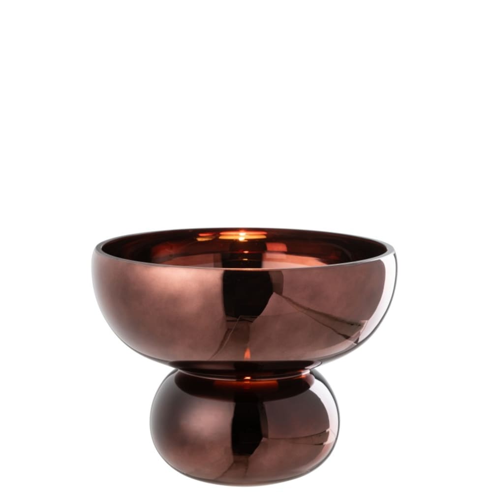 Vase sur pied en verre prune 23x23x17.5 cm Vase sur pied en verre prune 23x23x17.5 cm