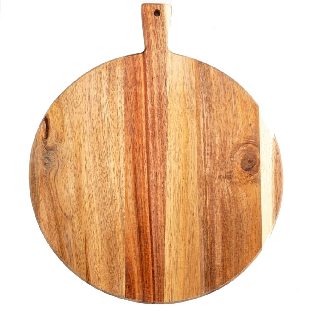 Planche à découper ronde en bois d'acacia 33x33x40cm