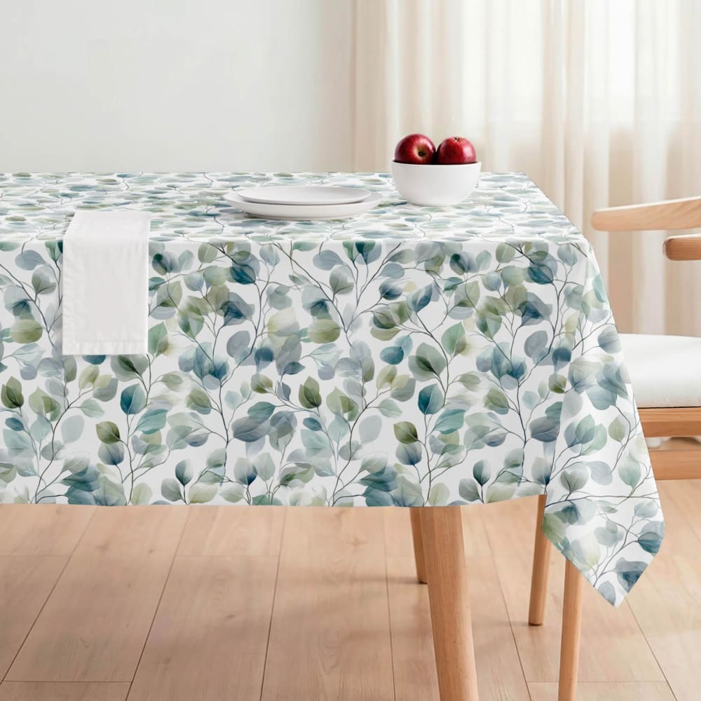Mint Fleckabweisende Tischdecke wassergrüne Blätter 140x100 style modern Öko-Tex Zertifikat - Baumwolle