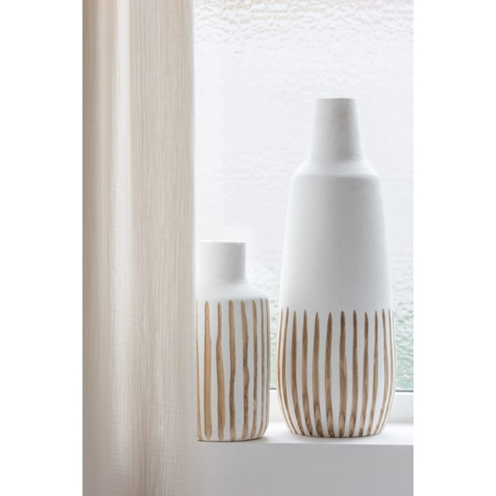 Vase en bois blanc 18x18x45 cm — vue 3