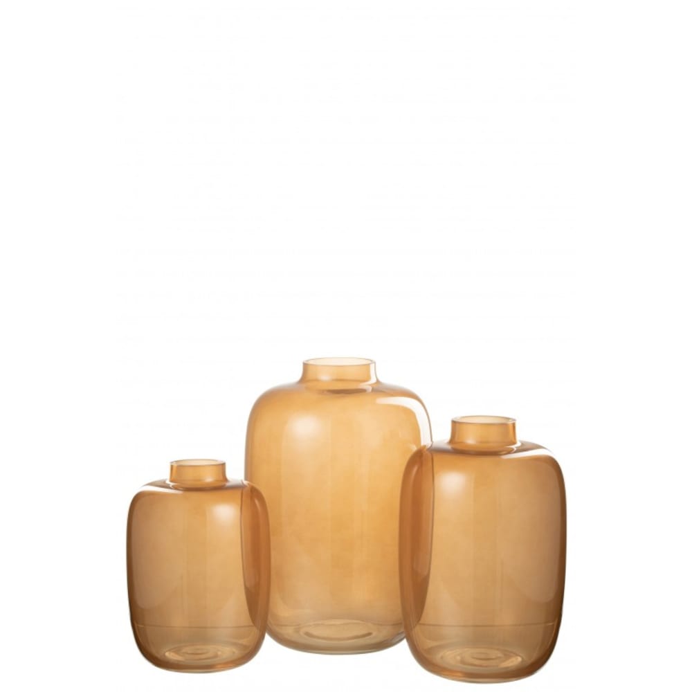 Vase en verre orange 14x14x22.5 cm — vue 3