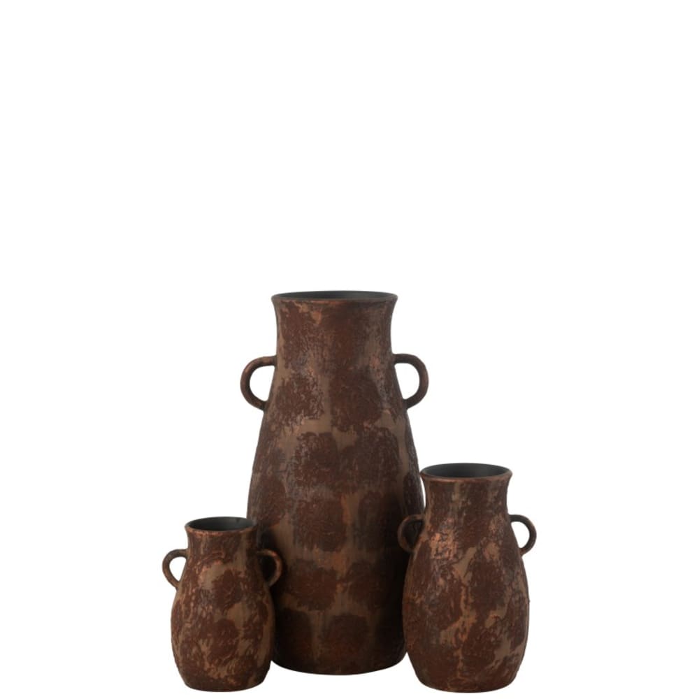 Vase amphore en céramique marron 36x36x70 cm
