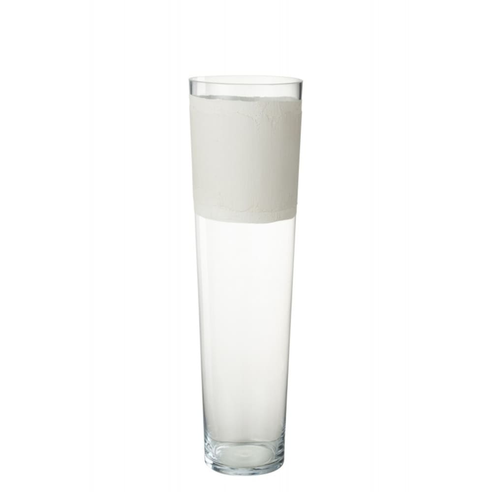 Vase avec ligne en verre blanc