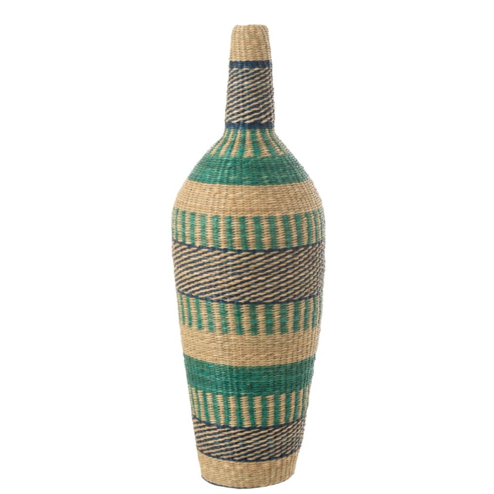 vase en jonc de mer bleu