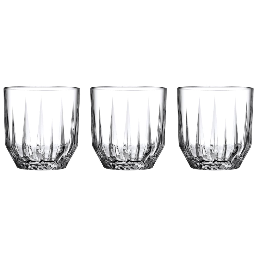 Set de 3 verres à whisky en verre transparent 30cl