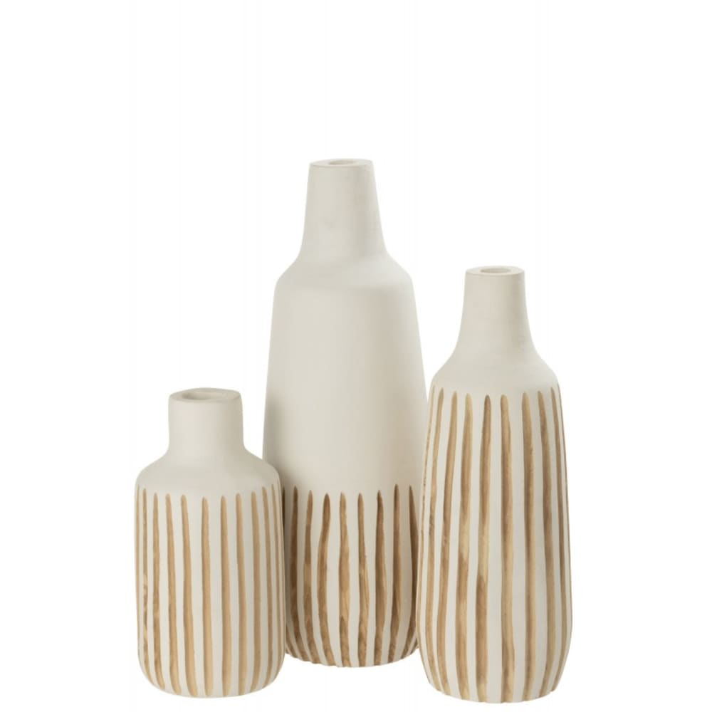 Vase en bois blanc 21x21x56 cm — vue 4