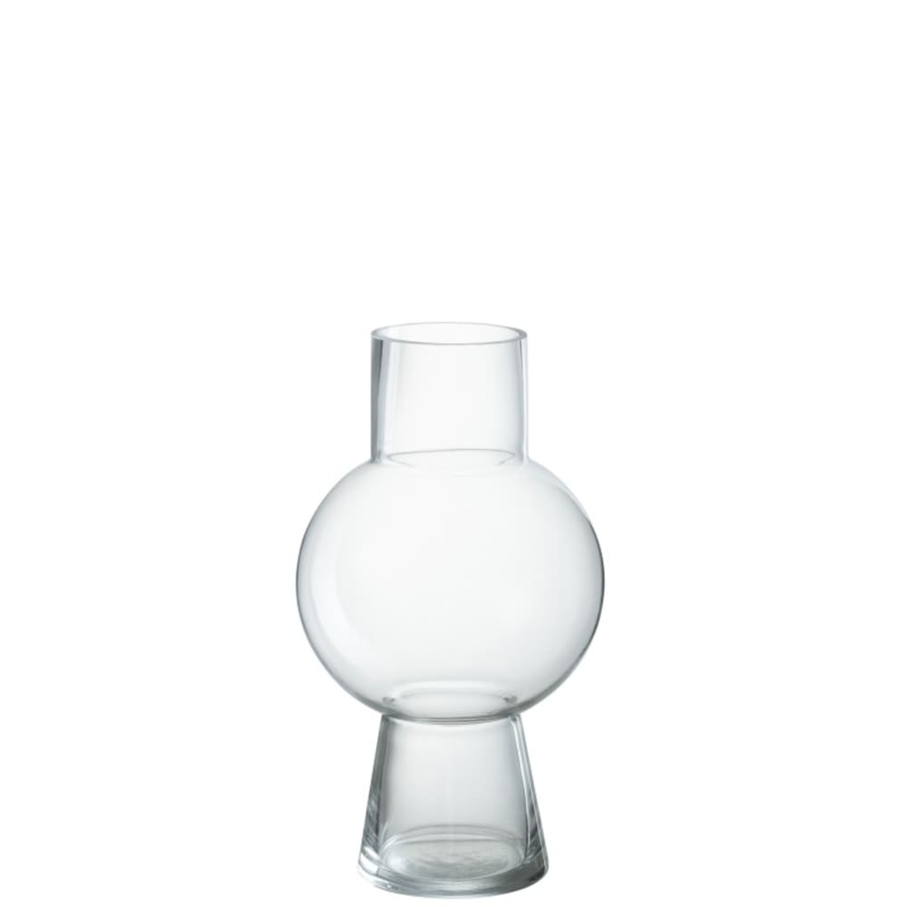 Vase boule en verre transparent 17.5x17.5x31 cm Vase boule en verre transparent 17.5x17.5x31 cm
