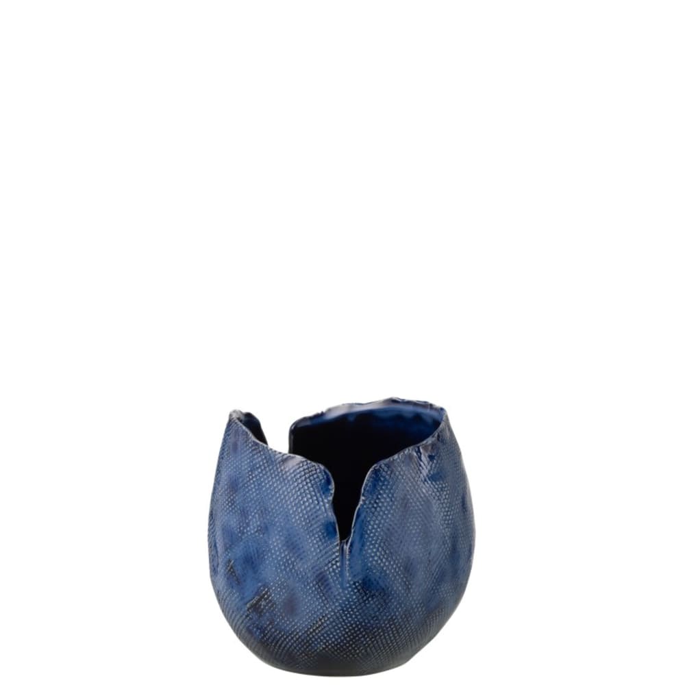 Vase irrégulier en céramique bleu 20x19x19.5 cm Vase irrégulier en céramique bleu 20x19x19.5 cm