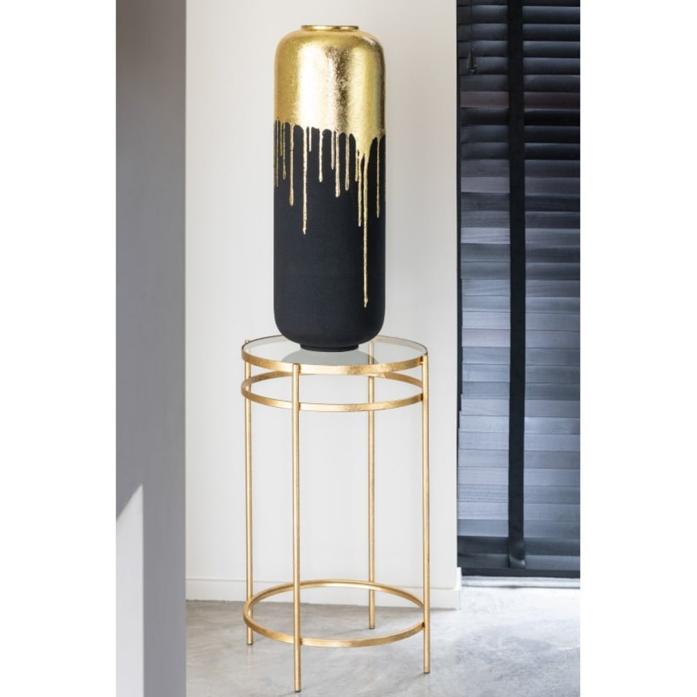 Vase en métal doré 24x24x70 cm — vue 3