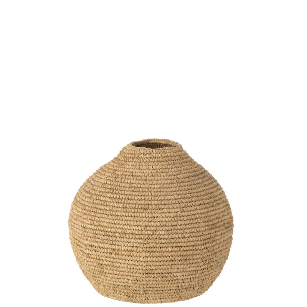 vase rond en fibres naturelles