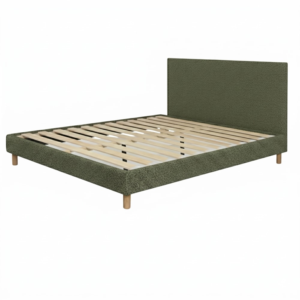 Lit bouclette vert 160x200 cm