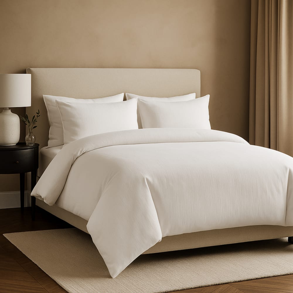 Drap housse en coton blanc 140x190/200cm — vue 4