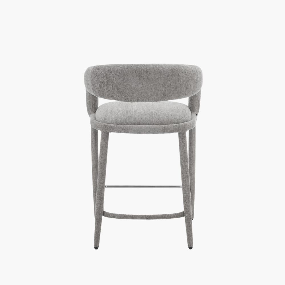 Lot de 2 tabourets de bar contemporain tissu taupe