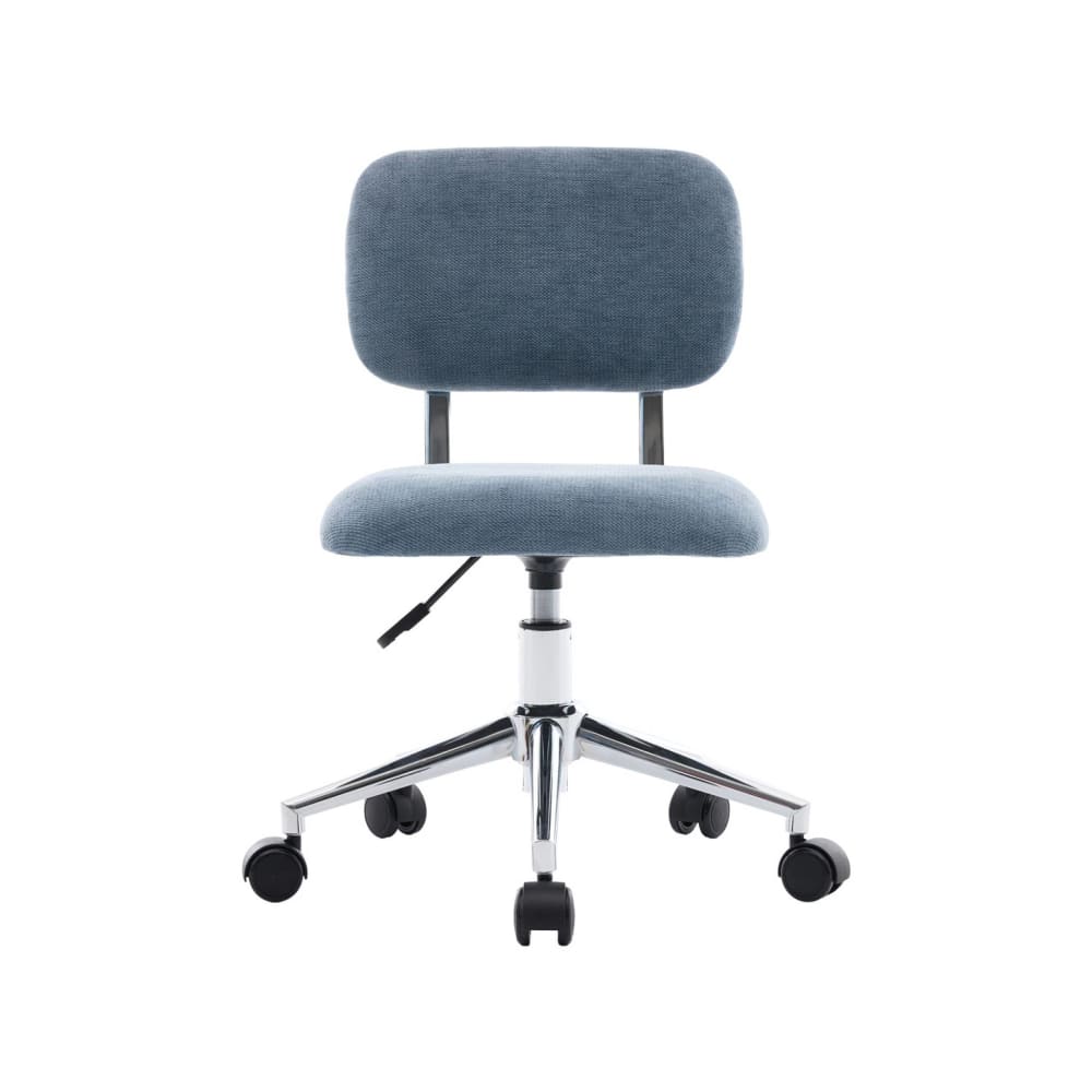 Kinder-Bürostuhl mit Rollen und Chenille-Bezug blau - Maisons Du