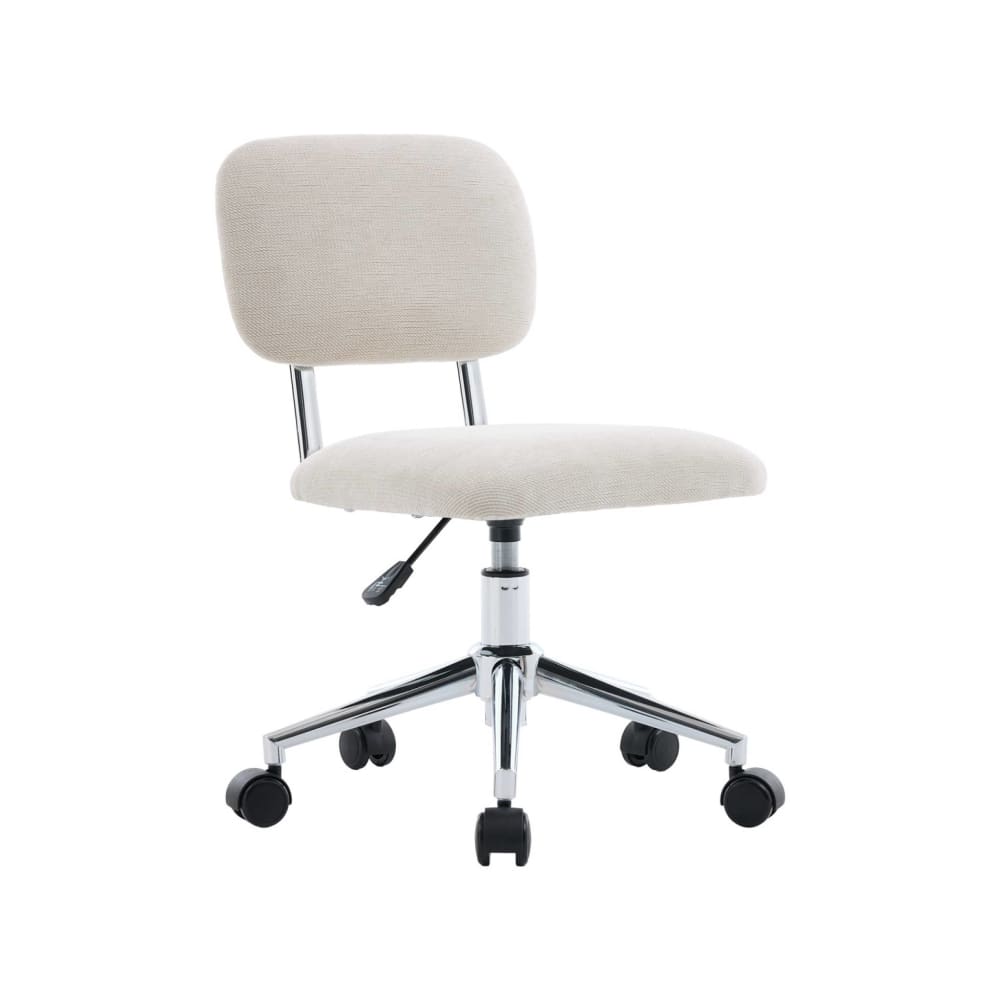 sweeek Kinder-Bürostuhl mit Rollen und Chenille-Bezug beige style classic chic Metall Kinder