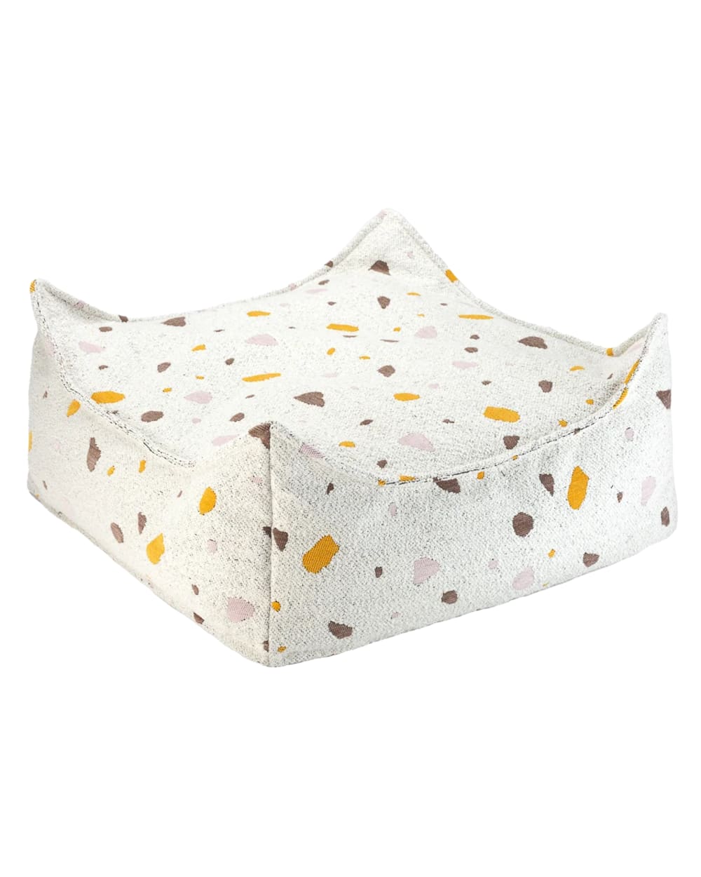 Pouf carré bouclé chenille